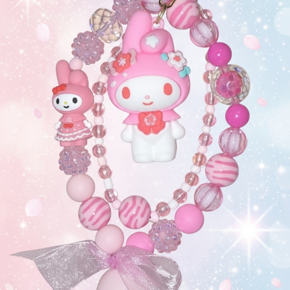 ​💖 My Melody Pink Beaded Keychain / Bag Charm 💖